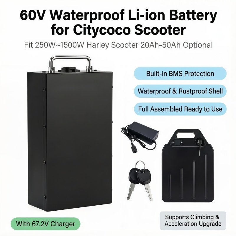 แบตเตอรี่ลิเธียมแบบถอดเปลี่ยนเ - 60V 50Ah Electric Scooter Battery บทวิจารณ์และราคา
